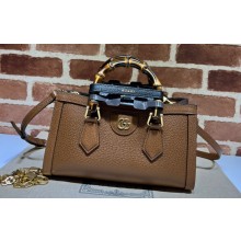 Gucci leather Diana small shoulder bag 735153 Brown 2023