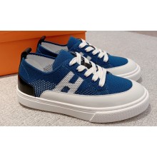 Hermes Knit and calfskin Deep Women/Men Sneakers 01 2023