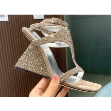 Giuseppe Zanotti Heel 8.5cm Tutankamon Crystal suede sandals Nude 2023
