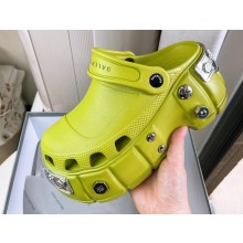 Balenciaga Heel 8.5cm HardCrocs™ Mules in rubber Green 2023