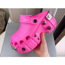 Balenciaga Heel 8.5cm HardCrocs™ Mules in rubber Fuchsia 2023