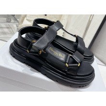 Dior D-Wave Sandals in Lambskin Black 2023