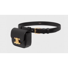 Celine BELT BAG TRIOMPHE BELT in SHINY CALFSKIN Black 2023