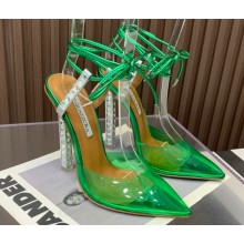 Aquazzura Heel 11.5cm Rock Chic PVC Pumps Green 2023