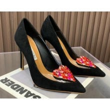 Aquazzura Heel 10.5cm Love Me Pumps Suede Black 2023