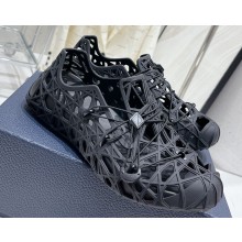 Dior Warp Men's Sandals Black Cosmo Rubber with Warped Cannage Motif 2023