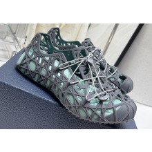 Dior Warp Men's Sandals Gray Cosmo Rubber with Warped Cannage Motif 2023