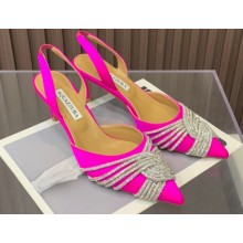 Aquazzura Heel 6.5cm Gatsby Sling Satin Slingback Fuchisa 2023