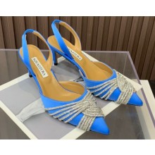 Aquazzura Heel 6.5cm Gatsby Sling Satin Slingback Blue 2023