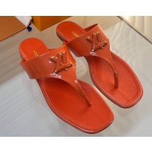 Louis Vuitton Patent calf leather Shake Flat Thong Orange 2023