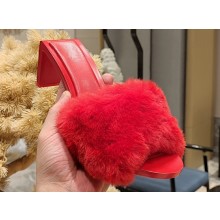 Balenciaga Heel 6.5cm feather-detail mules sandals Red 2023