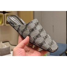Balenciaga Coated Canvas Cosy BB Mules Gray 2023