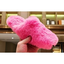 Balenciaga Teddy Faux Fur Mules Pink 2023