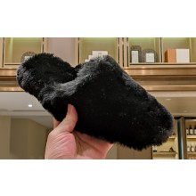 Balenciaga Teddy Faux Fur Mules Black 2023