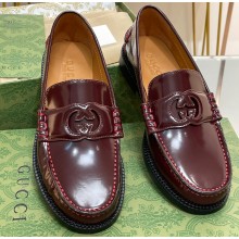 Gucci Interlocking G cut-out loafers 738676 Burgundy 2023