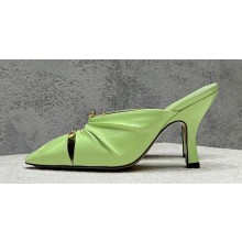 Bottega Veneta Heel 9cm Patent leather Bunnie Mules Light Green 2023