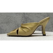 Bottega Veneta Heel 9cm Patent leather Bunnie Mules Beige 2023