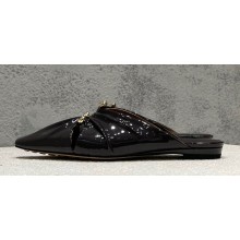 Bottega Veneta Patent leather Bunnie Flats Mules Black 2023