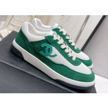 Chanel Suede Kidskin CC Logo Sneakers G39978 Green 2023