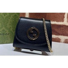 Gucci Blondie medium chain wallet 725219 Leather Black 2023