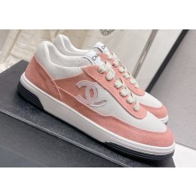 Chanel Suede Kidskin CC Logo Sneakers G39978 Pink 2023
