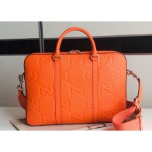 Gucci Leather Jumbo GG briefcase Bag 658573 Orange 2023