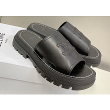 Celine CLEA TRIOMPHE SLIDEs in Calfskin Black 2023