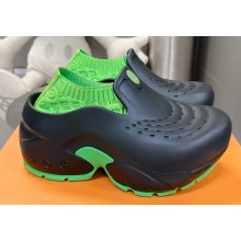 Louis Vuitton EVA rubber LV Shark Clog Black/Green 2023