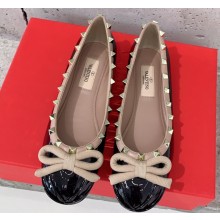 Valentino Rockstud patent leather Ballerina Black 2023