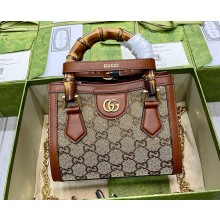 Gucci Diana mini tote bag canvas with GG crystal 707449
