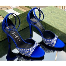 Gucci Heel 7.5cm sandals satin with crystals Blue 2023