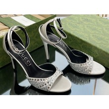 Gucci Heel 7.5cm sandals satin with crystals White 2023
