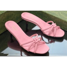 Gucci Low Heel slide sandals with bamboo 746034 Pink 2023