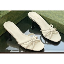 Gucci Low Heel slide sandals with bamboo 746034 White 2023