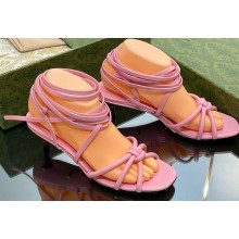 Gucci Low Heel strappy sandals with bamboo 746035 Pink 2023