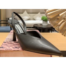 Jimmy Choo Heel 8.5cm Maryanne Sling Back Pumps Leather Black 2023