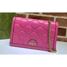 Gucci GG Matelassé chain wallet 723787 Fuchsia 2023