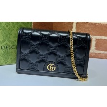 Gucci GG Matelassé chain wallet 723787 Black 2023