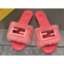 Fendi Baguette mink slides Deep Pink 2023