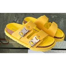 DIOR by BIRKENSTOCK Women/Men Slides in Nubuck Calfskin Yellow 2023