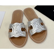 Celine TRIOMPHE Mules In Calfskin Silver 2023