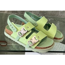 DIOR by BIRKENSTOCK Milano Women/Men Sandals in Nubuck Calfskin Green 2023