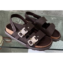 DIOR by BIRKENSTOCK Milano Women/Men Sandals in Nubuck Calfskin Coffee 2023