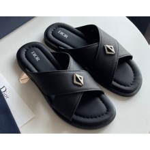 Dior Alias Men's Sandals in Grained Calfskin Black 2023