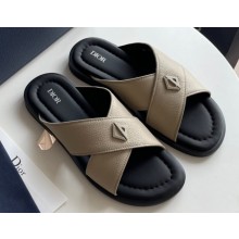 Dior Alias Men's Sandals in Grained Calfskin Beige 2023