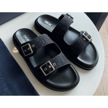 Dior Aqua Men's Sandals in Oblique Jacquard Black 2023