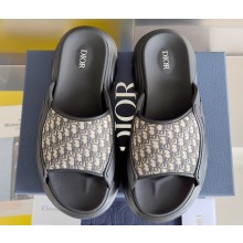 Dior H-Town Women/Men Sandals in Rubber with Dior Oblique Jacquard Black 2023
