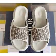 Dior H-Town Women/Men Sandals in Rubber with Dior Oblique Jacquard Creamy 2023