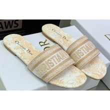 Dior Dway Flat Slides in Embroidered Cotton 06 2023
