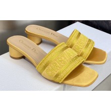 Dior Dway Heeled 4.5cm Slides in Embroidered Cotton 47 2023